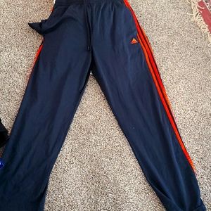Orange and Navy Adidas basketball pants